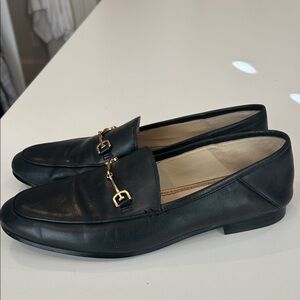 Sam Edelman Black Loafers with Gold Detail